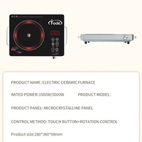 Cuisinière électrique en céramique en acier inoxydable 3500W - Brûleur unique portable, surface en verre, chauffage rapide, commande tactile facile pour la maison