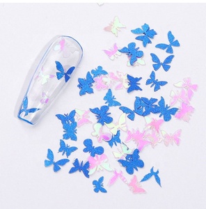 Nuevos productos Colorful 3D Glitter Butterfly Nail Art Glitter Nail Sticker para decoración de uñas - Product Image 2