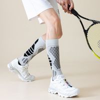 Chaussettes de compression sportives personnalisables en coton épais, respirantes, absorbant la transpiration, séchage rapide, pour le printemps et l'été, avec manchette de cheville