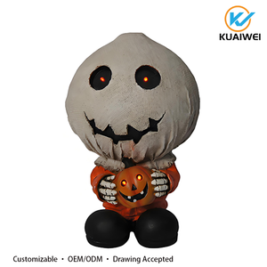 Statue en résine Sam Halloween 2026, figurine d'<span class=keywords><strong>horreur</strong></span> lumineuse en forme de fantôme, décoration de table pour maison hantée, étanche, durable, faite à la main KW - Product Image 4