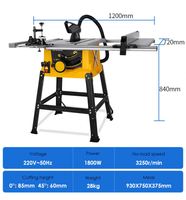 Scie à table 220V 255mm 1800W + Défonceuse + Plateforme de défonceuse pour le travail du bois