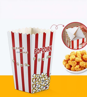Boîte à popcorn carrée en matériaux recyclés, boîte à frites, emballage alimentaire jetable en carton imprimé quadricolore pour plats à emporter