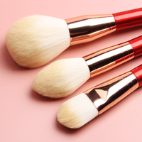 11 pièces/ensemble de pinceaux de maquillage rouge en laine professionnelle de luxe ensemble de pinceaux de maquillage avec logo personnalisé ensemble de pinceaux de maquillage de haute qualité