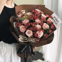 Hadiah Ulang Tahun Sahabat Terbaik Buket Bunga Sabun Gelembung Buatan Tangan Mawar Palsu Berwarna Cappuccino Romantis Segar Alami