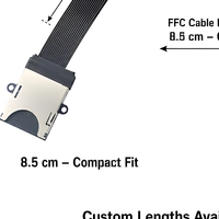 Cable de Extensión para Tarjetas SD y TF, Adaptador Flexible de Cinta Plana para Lector de Tarjetas de Memoria de Cámara