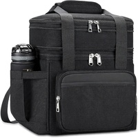 Borsa Termica Holuxer in Tessuto Oxford per Uomo/Donna, Grande, a Doppio Strato, Morbida, Isolante, Impermeabile, con Tracolla Regolabile, Leggera