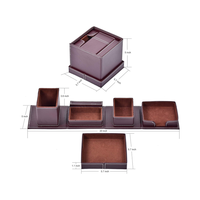 Organisateur de bureau boîtes de rangement en cuir PU bureau pliable organisation de bureau boîte de rangement