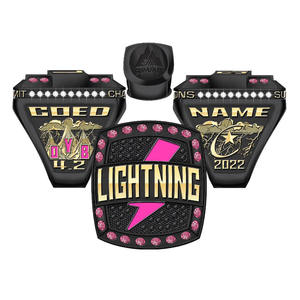 BAGUE DE CHAMPIONNAT PERSONNALISÉE pour HOMMES Bague universelle en alliage de basket-ball pour jeux de balle Bijoux de sport avec logo Anneaux de pierres précieuses - Product Image 1