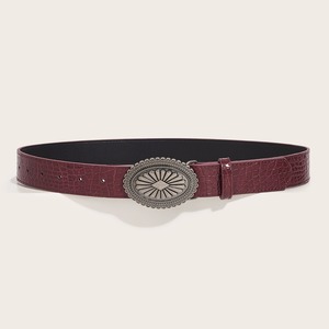 <span class=keywords><strong>Ceinture</strong></span> pour <span class=keywords><strong>femme</strong></span> en PU, texture crocodile, <span class=keywords><strong>ceinture</strong></span> de taille avec boucle <span class=keywords><strong>argentée</strong></span> vintage, réglable, rouge, accessoire de mode pour robes et pantalons - Product Image 5