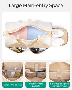 กระเป๋าเดินทางสตรีสไตล์วินเทจขนาดใหญ่ พร้อมช่องใส่ของหลายช่อง และดีไซน์ที่เหมาะกับการเดินทางและยิม พร้อมระบบ TSA Friendly - Product Image 2