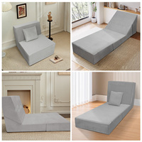 Canapé-lit pliable en mousse à mémoire de forme, modulaire, pour salon, chaise longue au sol, housse super douce en cristal pour petit appartement