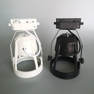 Support de lampe à quatre griffes pour rail, type à vis E27, boîtier de projecteur sur rail pour source lumineuse PAR, noir et blanc, fabriqué à Foshan - Product Image 1