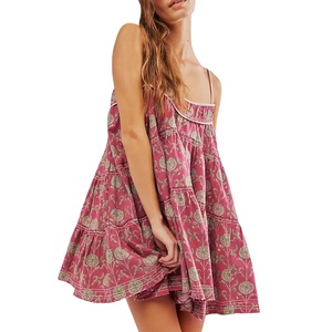 Abito da ragazza personalizzato slip Midi girasole modello donna carino elegante bellissimo abbigliamento all'ingrosso produttore - Product Image 1