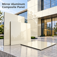 Panneau composite en aluminium miroir or champagne de 4 mm, panneau ACM pour panneaux décoratifs de hall d'ascenseur