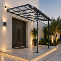 Toldo de Aleación de Aluminio Resistente con Lámina de Policarbonato para Uso en Exteriores, Puertas, Ventanas, Patios, Refugios contra la Lluvia, Terrazas de Villas