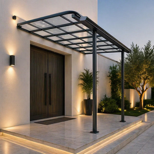 Auvent en alliage d'aluminium durable avec toiture en polycarbonate <span class=keywords><strong>pour</strong></span> usage extérieur, portes, fenêtres, patios, abris contre la pluie, villa, terrasse - Product Image 1