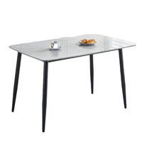 Bon marché, vente en gros, dessus en marbre européen, pieds en métal, ensemble table à manger moderne de luxe pour meubles de maison, usage hôtelier, 6 places durables