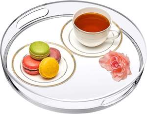 <span class=keywords><strong>Plateau</strong></span> de toilette en acrylique (12 pouces de diamètre) Organisateur de comptoir de salle de bain en plastique, <span class=keywords><strong>plateau</strong></span> rond pour table basse, <span class=keywords><strong>plateau</strong></span> transparent - Product Image 2