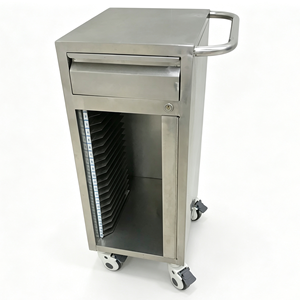 Chariot de classement médical Medco <span class=keywords><strong>en</strong></span> acier inoxydable de haute qualité, résistant à la rouille, 60 compartiments, pour hôpitaux, cliniques et salles de soins - Product Image 3