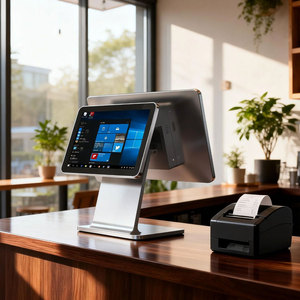 Terminal de point de vente (PDV) personnalisé à double écran tactile de 15,6 pouces, caisse enregistreuse EPOS, fabricant de système PDV OEM - Product Image 2