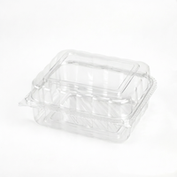 Boîte d'emballage pour boulangerie en plastique PET transparent de qualité alimentaire avec couvercle à charnière pour gâteau, biscuit, pâtisserie, muffin, gelée, jus
