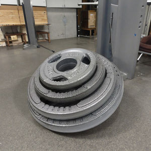 Placa tripla do peso do ferro fundido do aço do furo Barbell Plate para peças e acessórios da máquina do exercício - Product Image 6