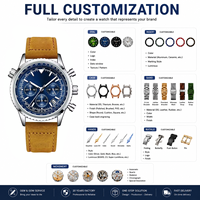 Jam Tangan Pria MINI FOCUS MF0463G Custom Chronograph Quartz dengan Tali Kulit dan Baja, Fashion Bisnis, Tanggal, dan Penunjuk Waktu Bercahaya, OEM ODM
