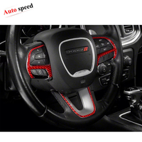 Autocollant de cadre de bouton de volant en fibre de carbone pour Dodge Charger LD 2015+ RT, emblème, logo, badge, accessoires intérieurs de voiture