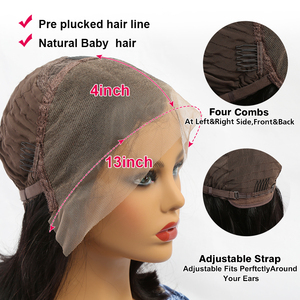 Pelucas de Cabello Humano Brasileño Remy Virgen 100% Sin Procesar Belle, Pelucas Cortas de 12 Pulgadas con Frente Recto Sin Pegamento 13*4, Transparentes - Product Image 4