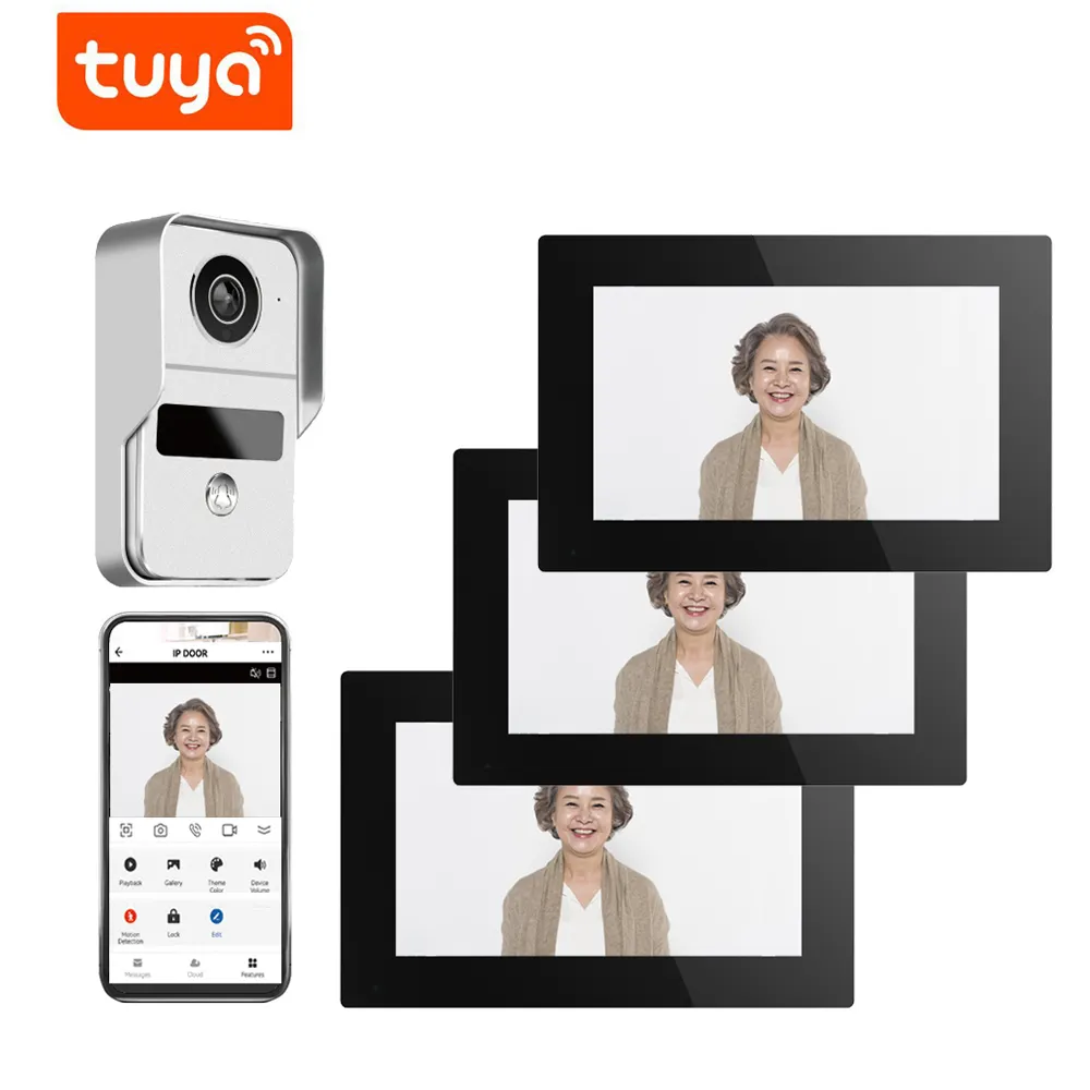 AHD7-1v3 tuya wifi thông minh Video intercom cho Home video chuông cửa máy ảnh 1080P 7 inch AHD màn hình cảm ứng cửa Điện thoại liên lạc