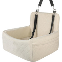 Siège d'auto de voyage pour chiots entièrement amovible avec fond antidérapant Lit d'auto surélevé pour chiens Siège d'appoint en mousse à mémoire de forme pour chiens
