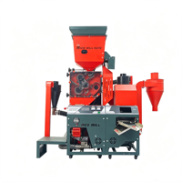 Décortiqueuse de riz DAWN AGRO 100-200 kg, machine à décortiquer le riz automatique avec séparateur de pierres et tamis vibrant pour usine de riz