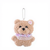 Nouveau porte-clés ours en peluche 3D mignon et doux, écologique, pendentif de sac, couleurs personnalisables