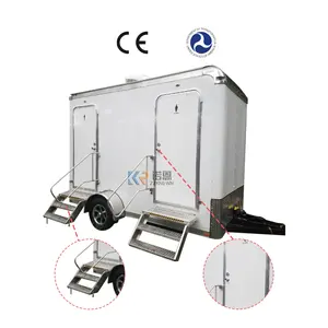 2024 Customized 2/3/4/6/8 Room Special Offer Contemporary Toilet Mobile Restroom Trailers Portable Trailer Cubicle