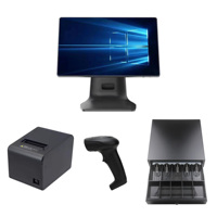 15.6 "système de point de vente de bureau tout en une seule touche caisse enregistreuse Pos Terminal avec lecteur de codes à barres tiroir-caisse imprimante thermique pour la vente au détail