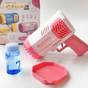 Pistolet à bulles pour enfants, en plastique, avec effets sonores et lumineux, pour extérieur, mariage, fête, anniversaire, cadeau, fusée automatique, été, 40 trous - Product Image 1