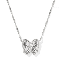 Collier pendentif nœud papillon en or plaqué 14 carats avec imitation perle et diamant, idéal pour un cadeau de mariage pour femme