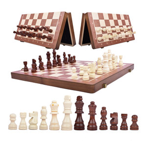 15 inch <span class=keywords><strong>2</strong></span> trong <span class=keywords><strong>1</strong></span> từ có thể gập lại bằng gỗ cờ vua và cờ Hội Đồng Quản trị trò chơi thiết lập với <span class=keywords><strong>2</strong></span> thêm nữ hoàng - Product Image 2
