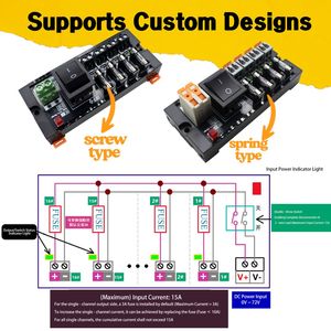 DIN 4/6/8/12/16 способ постоянного тока распределительный клеммный блок, модуль мониторинга, блок питания с переключателем, защита от перегрузки по току - Product Image 3