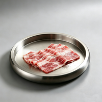 Plateau de service rond empilable en acier inoxydable à double paroi de qualité supérieure, assiette alimentaire, vaisselle argentée pour barbecue, mariage, hôtel, restaurant