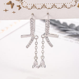 Aretes de Plata 925, Joyería de Moda al por Mayor, Aretes de Plata de Ley 925, Aretes de Plata 925 con Circonita Cúbica - Product Image 1