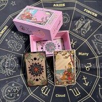 Cartes de Tarot authentiques classiques en papier durable, écologiques, imperméables, avec dorure 24K et motif floral Mantuo, pour le jeu