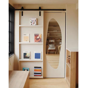 モダンデザインクラシックインテリアソリッドウッドバーンドア防音スライドハードウェアソフトクローズスチールプラスチック材料寝室用 - Product Image 4