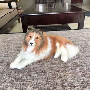 Décoration de la maison Sculpture moderne Animal modèle peluche jouet réaliste Animal bordure <span class=keywords><strong>Collie</strong></span> - Product Image 5