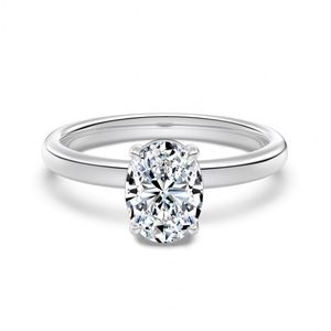 Bague de Fiançailles et de Promesse pour Femme Dylam, Style Classique, Bijoux Fins en Argent 925, Pierre Moissanite Couleur D VVS1 6*8mm - Product Image 1