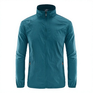 Men's <b>Sunscreen</b> Safari Jacket-Breathable UV Protection Lightweight Spring Windbreaker with Stand Collar Zipper Front Thin Nylon - Product Image 2