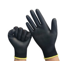 GLBZ015 Gants de travail légers antistatiques en nylon noir enduit de PU, écran tactile, adhérence extrême, résistance aux coupures, pour mécanicien