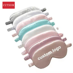 Özelleştirme Logo özel etiket Eyemask uyku saten ipek göz maskesi seyahat doğal ayarlanabilir ipek uyku göz bandı - Product Image 1