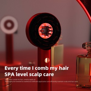 Sisir Minyak Rambut Elektrik dengan Pemanas, Alat Pijat Kulit Kepala, Sikat Elektrik dengan Lampu Merah untuk Pertumbuhan Rambut - Product Image 3
