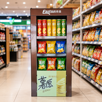 Présentoir à collation en carton personnalisable, multi-étagères, pour point de vente, supermarché, chips, croustilles, merchandising FSDU